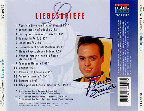 Frans Bauer - Liebesbriefe (CD) 70521 Compact Disc Goede Staat
