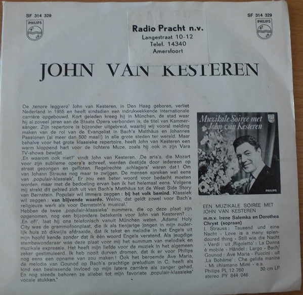 John Van Kesteren - The Holy City 14437 Vinyl Singles Vinyl Goed / Hoes Goed