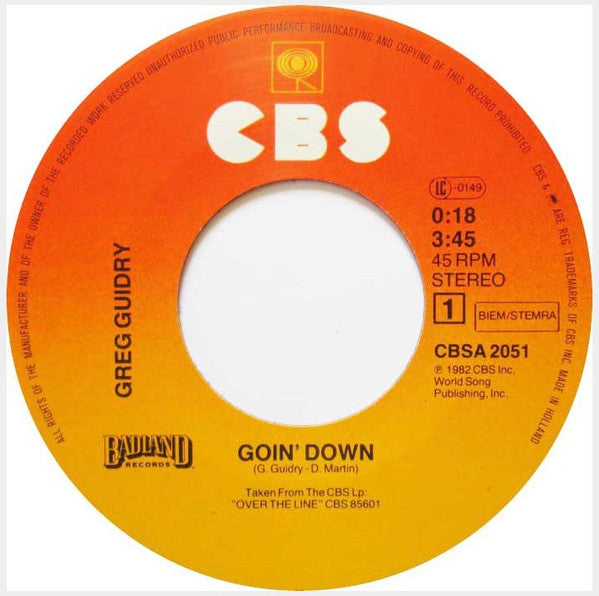 Greg Guidry - Goin' Down 32052