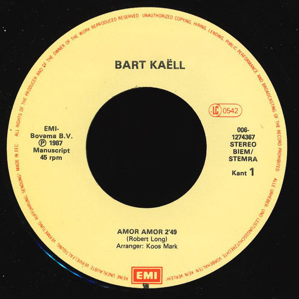 Bart Kaëll - Amor Amor 30983 Vinyl Singles Vinyl Goed / Hoes Goed