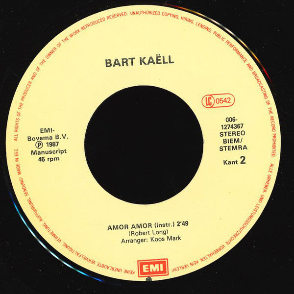 Bart Kaëll - Amor Amor 30983 Vinyl Singles Vinyl Goed / Hoes Goed