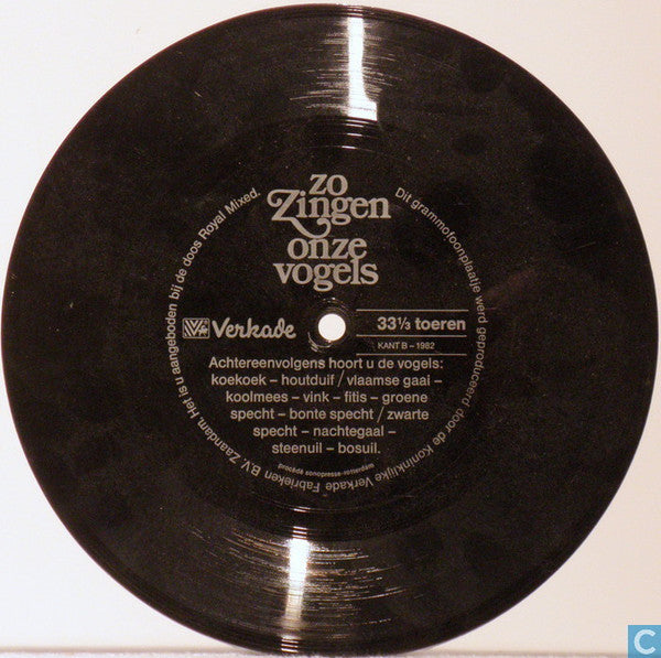 No Artist - Zo Zingen Onze Vogels (Flexidisc) 24230 Flexidisc Vinyl Goed / Hoes Goed