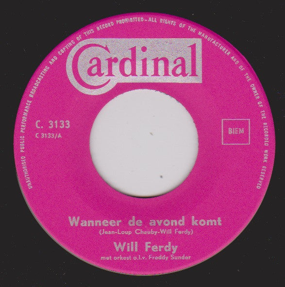 Will Ferdy - Wanneer De Avond Komt 30994 Vinyl Singles Vinyl Goed / Hoes Goed