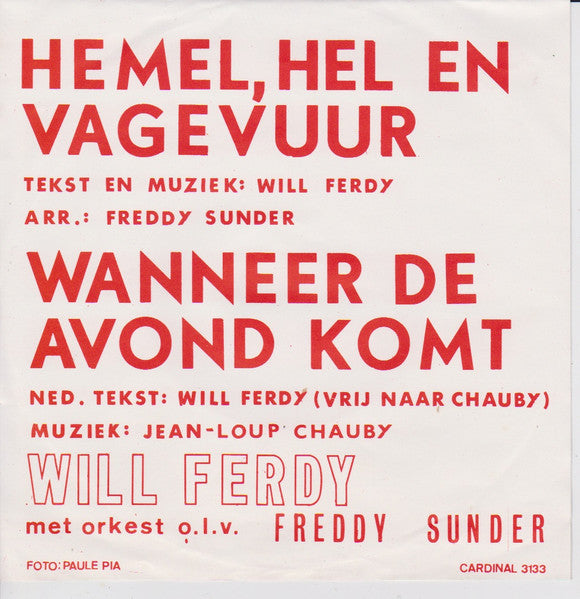 Will Ferdy - Wanneer De Avond Komt 30994 Vinyl Singles Vinyl Goed / Hoes Goed
