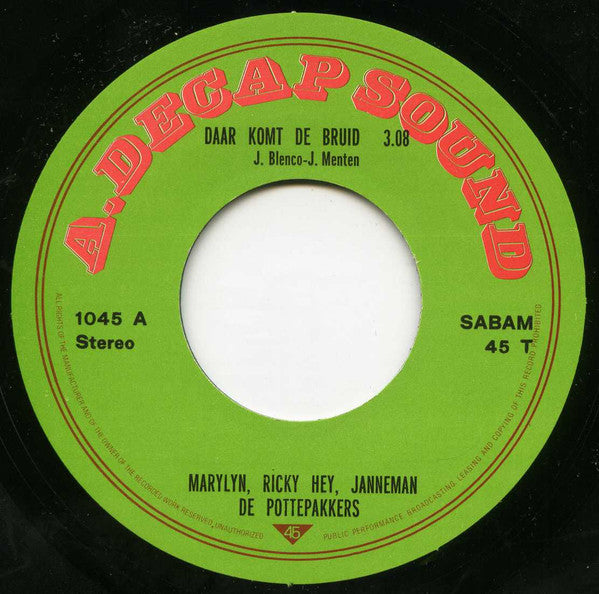 Marylyn, Ricky Hey, Janneman, The Pottepakkers – Here Comes The Bride 33509