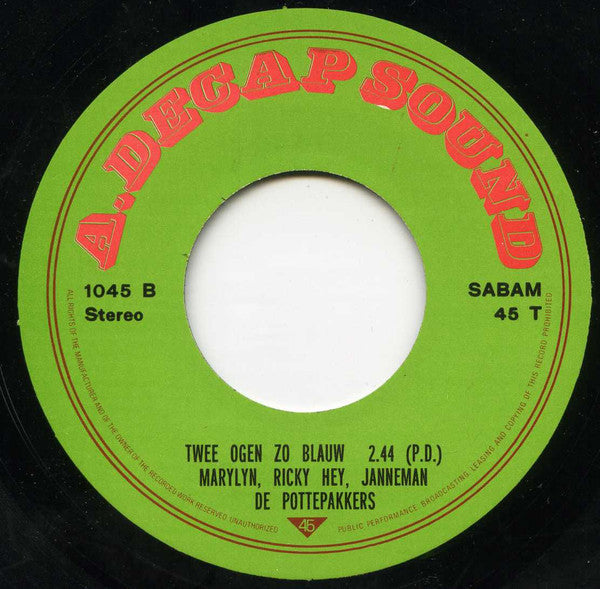 Marylyn, Ricky Hey, Janneman, De Pottepakkers - Daar Komt De Bruid 33509 Vinyl Singles Vinyl Goed / Hoes Goed