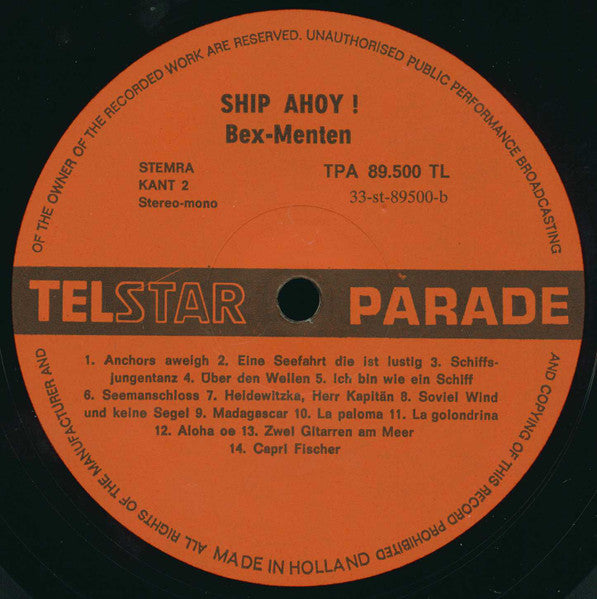 Bex-Menten - Ship Ahoy (LP) Vinyl LP Vinyl Zeer Goed / Hoesje Goed "VINYLSINGLES.NL"