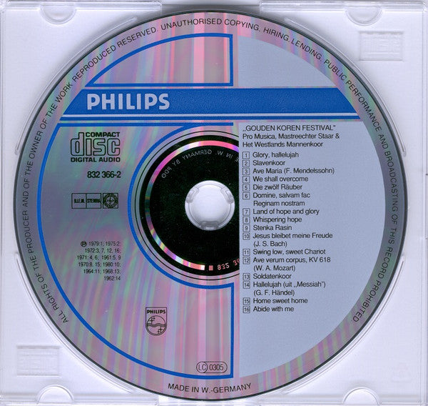 Mastreechter Staar, Pro Musica Bussum & Westlands Mannenkoor (CD) Compact Disc Vinyl Goed / Hoes Goed