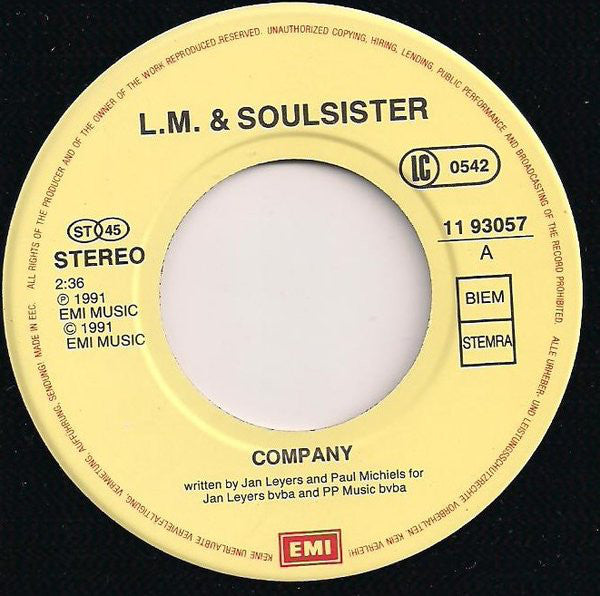 L.M. & Soulsisters - Company 12400b Vinyl Singles B-Keus (B)