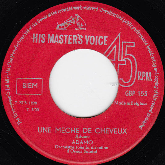Adamo - Une Meche De Cheveux 40509 Vinyl Singles Vinyl Goed / Hoes Generic