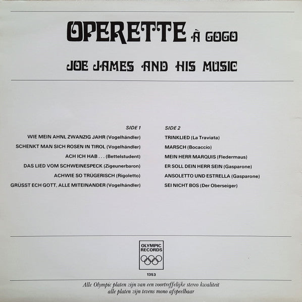Joe James And His Music - Operette A Gogo (LP) 40791 Vinyl LP Vinyl Goed / Hoes Goed
