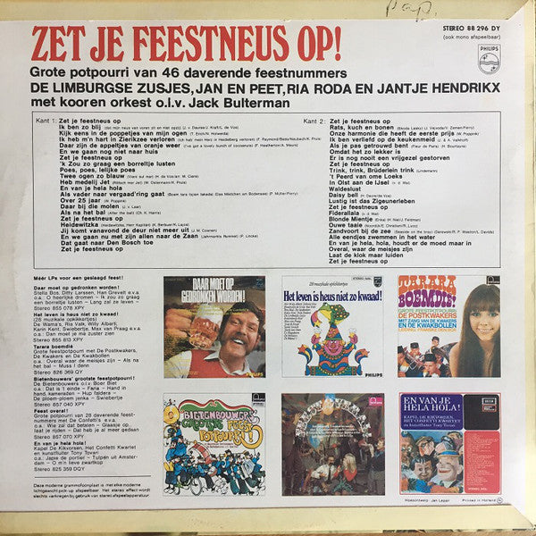Various - Zet Je Feestneus op (LP) 41431 Vinyl LP Vinyl Goed / Hoes Goed