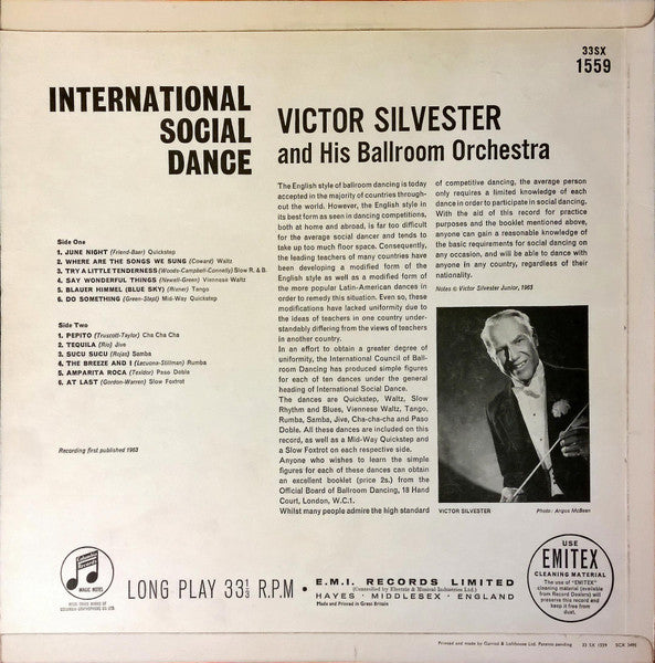 Victor Silvester And His Ballroom Orchestra - International Social Dance (LP) 50283 Vinyl LP Vinyl Goed / Hoes Goed