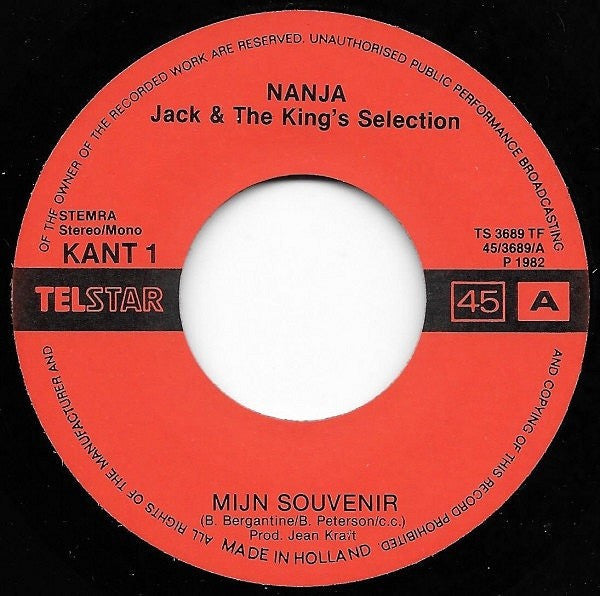 Nanja Jack & The King's Selection - Mijn Souvenir 15439 Vinyl Singles Vinyl Goed / Hoes Goed