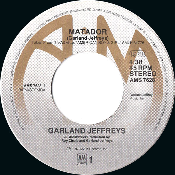 Garland Jeffreys - Matador Vinyl Singles Vinyl Zeer Goed / Hoesje Goed "VINYLSINGLES.NL"