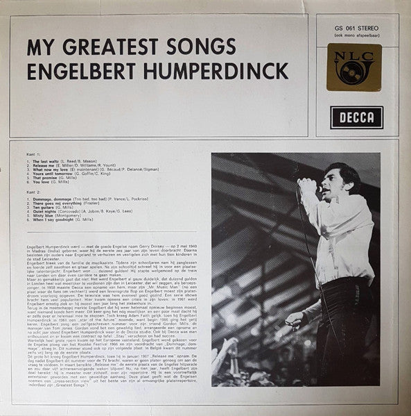 Engelbert Humperdinck - My Greatest Songs (LP) 40959 Vinyl LP Vinyl Goed / Hoes Goed