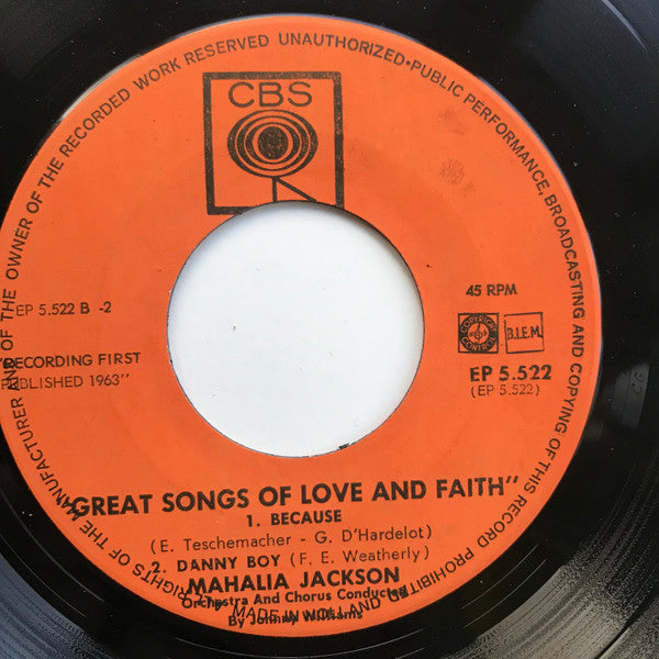 Mahalia Jackson – Great Songs Of Love And Faith 29400 Vinyl Singles EP Vinyl Goed / Hoes Goed