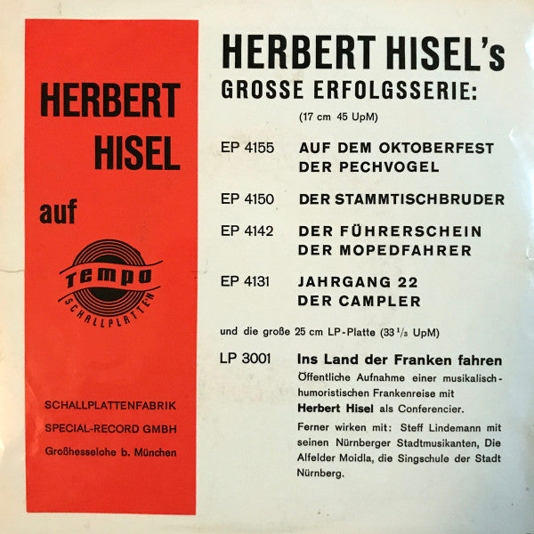 Herbert Hisel - Auf Dem Oktoberfest Vinyl Singles EP Vinyl Zeer Goed / Hoesje Goed "VINYLSINGLES.NL"