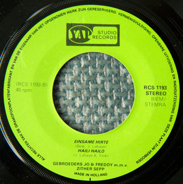 Gebroeders Jo en Freddy – Schifahrer Wals 17136 Vinyl Singles Vinyl Goed / Hoes Goed