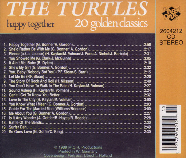 Turtles - 20 Golden Classics - Happy Together (CD) Compact Disc Vinyl Goed / Hoes Goed