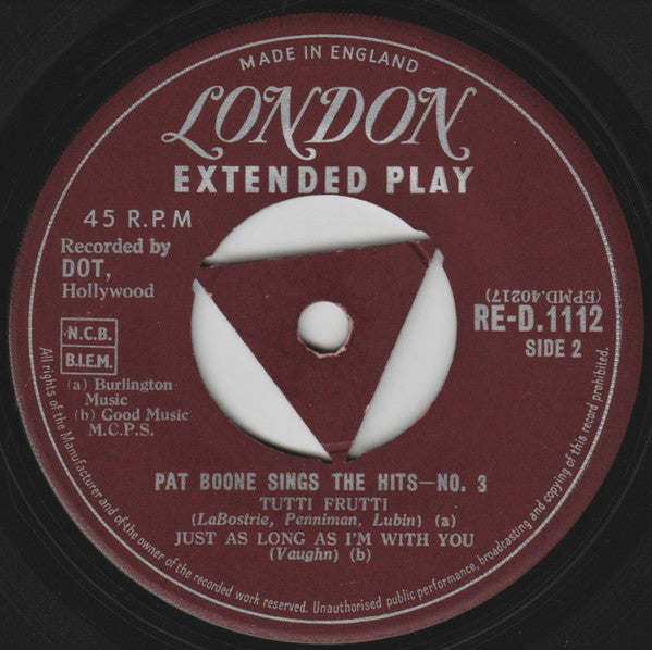 Pat Boone - Sings The Hits Number 3 40587 Vinyl Singles Vinyl Goed / Hoes Generic