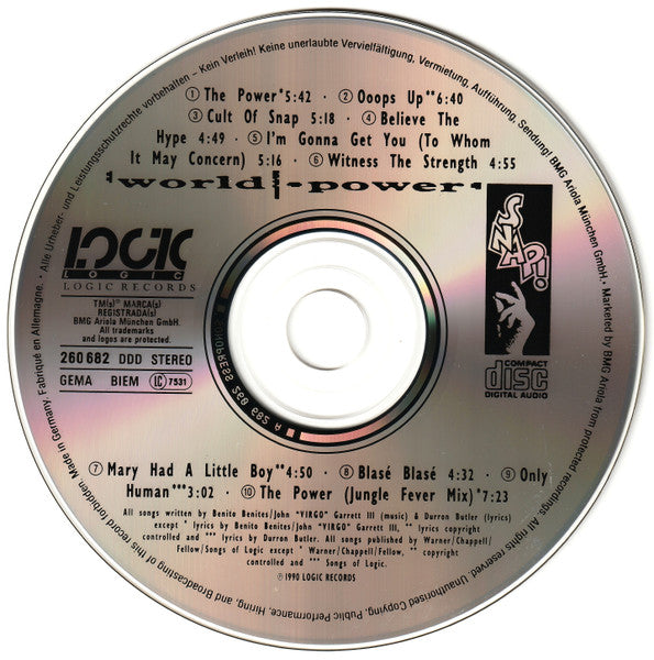 Snap! - World Power (CD) 70732 Compact Disc Goede Staat