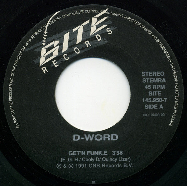 D. Word - Get'n Funk.e 12569 Vinyl Singles Vinyl Goed / Hoes Goed
