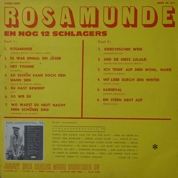 Unknown Artist - Rosamunde En Nog 12 Schlagers (LP) 49095 Vinyl LP Vinyl Goed / Hoes Goed