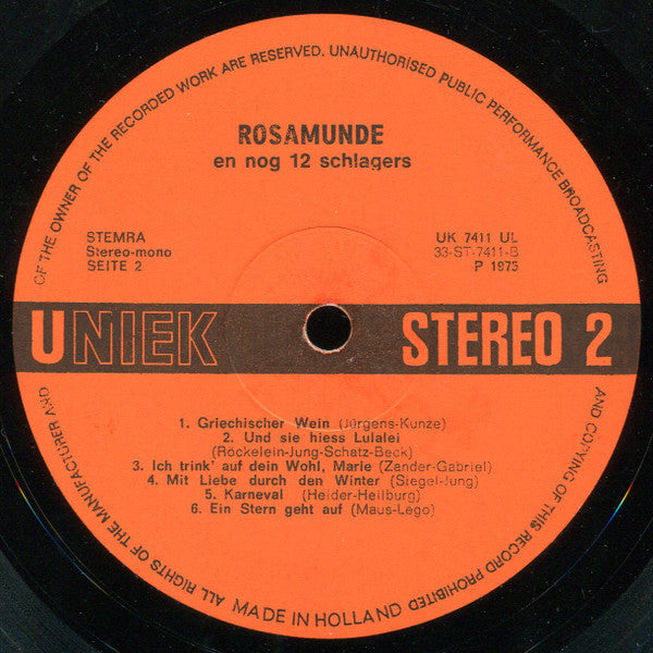 Unknown Artist - Rosamunde And 12 Schlagers (LP) 49095
