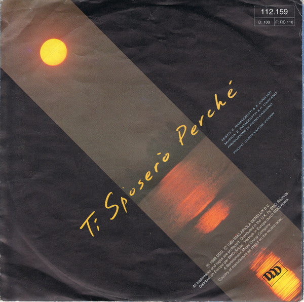 Eros Ramazzotti - Ti Sposero Perche Vinyl Singles Vinyl Zeer Goed / Hoesje Goed "VINYLSINGLES.NL"