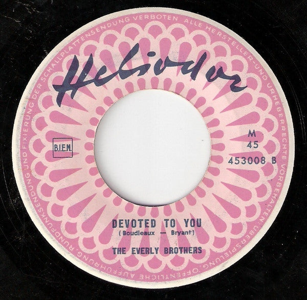 Everly Brothers - Bird Dog Vinyl Singles Vinyl Zeer Goed / Hoesje Generic "VINYLSINGLES.NL"