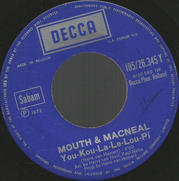 Mouth & MacNeal - You-Kou-La-Le-Lou-Pie 30950 Vinyl Singles Vinyl Goed / Hoes Goed
