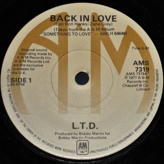L.T.D. - Back In Love 39284 Vinyl Singles Vinyl Goed / Hoes Generic