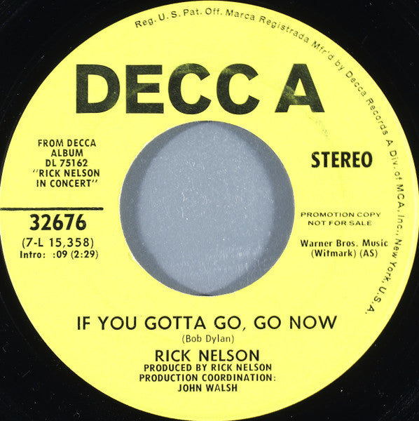 Ricky Nelson - I Shall Be Released 40089 Vinyl Singles Vinyl Goed / Hoes Goed