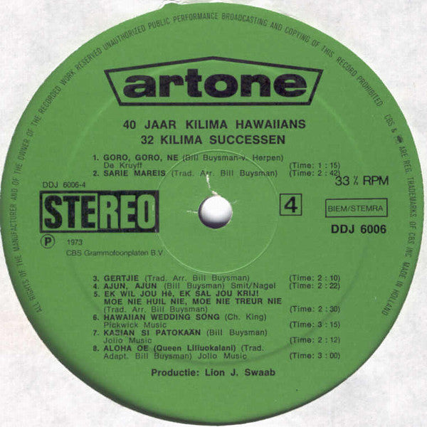 Kilima Hawaiians - 40 Jaar Kilima Hawaiians (LP) 46351 Vinyl LP Vinyl Goed / Hoes Goed