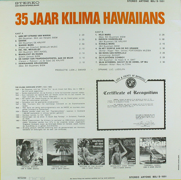 Kilima Hawaiians - 35 Jaar Kilima Hawaiians (LP) 43344 Vinyl LP Vinyl Goed / Hoes Goed