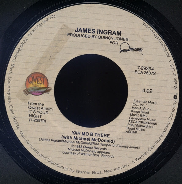 James Ingram With Michael McDonald - Yah Mo B There 12230 Vinyl Singles Vinyl Goed / Hoes Goed
