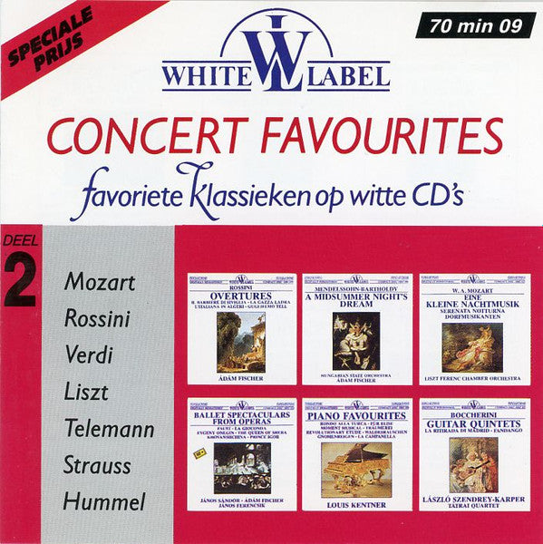 Wolfgang Amadeus Mozart - Concert Favourites. Favoriete Klassieken Op Witte Cd's. Deel 2. (CD) Compact Disc Vinyl Goed / Hoes Goed