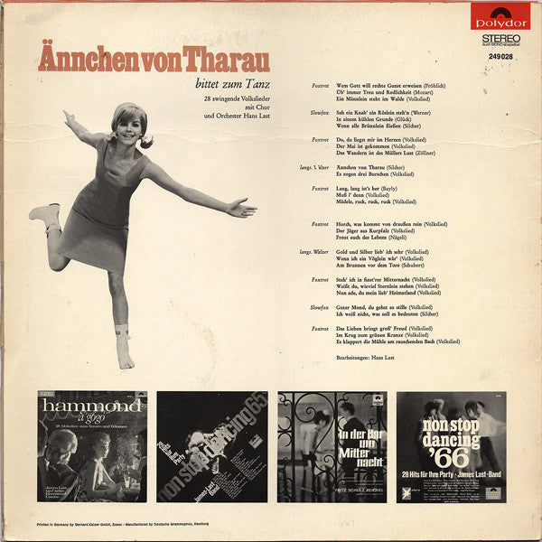 Chor Hans Last Und Orchester Hans Last - Ännchen Von Tharau Bittet Zum Tanz (LP) Vinyl LP Vinyl Zeer Goed / Hoesje Goed "VINYLSINGLES.NL"