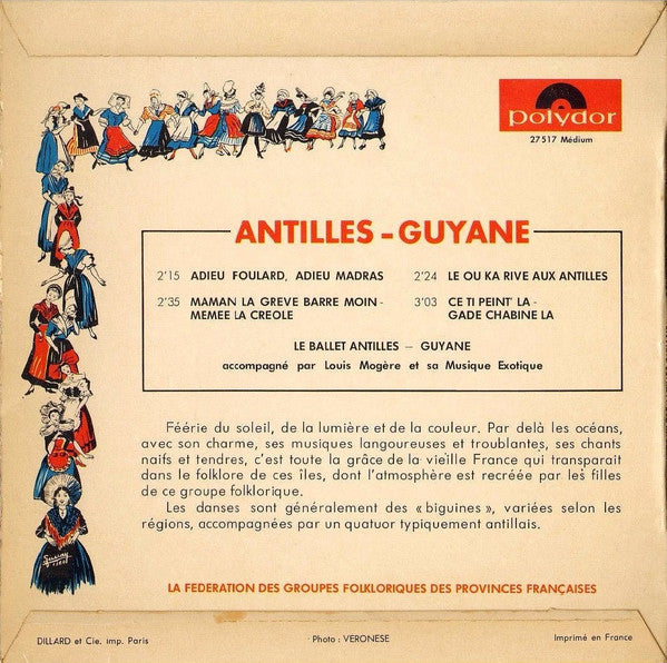 Le Ballet Antilles-Guyane, Louis Mogere - Antilles Guyane 19875 Vinyl Singles EP Vinyl Goed / Hoes Goed
