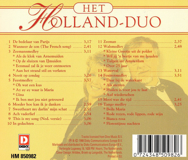 Holland Duo - Mooi Was Die Tijd (CD) 70568 Compact Disc Goede Staat