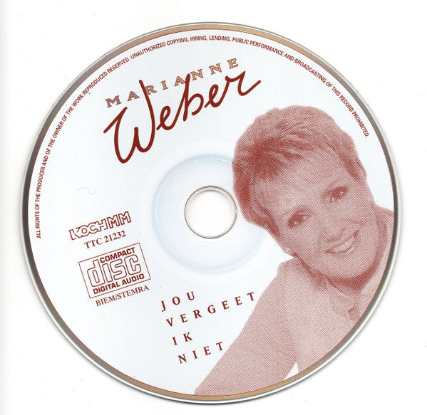 Marianne Weber - Jou Vergeet Ik Niet (CD) Compact Disc Vinyl Goed / Hoes Goed