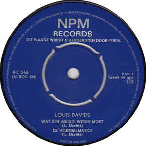 Louis Davids - Wat Een Meisje Weten Moet 02409 Vinyl Singles EP Vinyl Goed / Hoes Goed