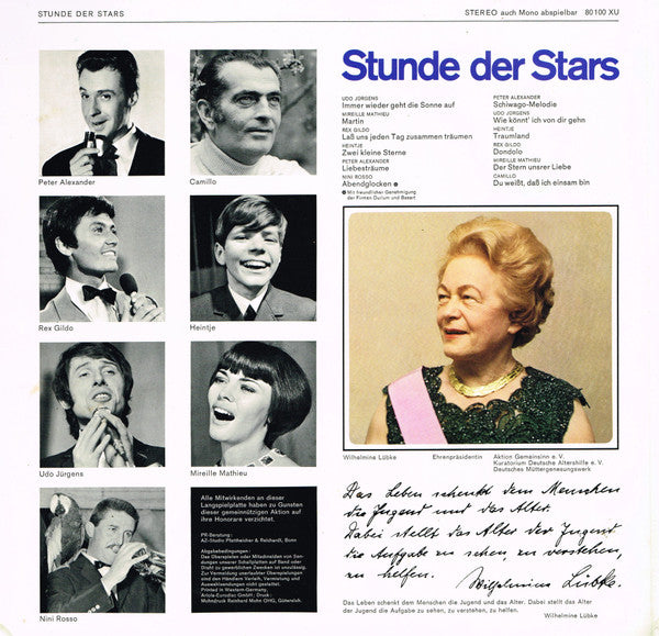 Various - Stunde Der Stars (LP) 50060 Vinyl LP Vinyl Goed / Hoes Goed