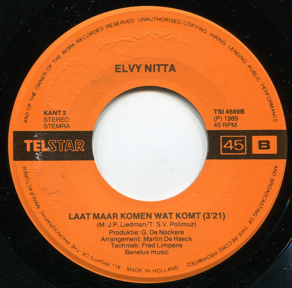 Elvy Nitta - ’n Nieuwe Liefde 34347 Vinyl Singles Vinyl Goed / Hoes Goed