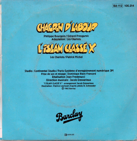 Les Charlots - Chagrin D'labour 13476 Vinyl Singles Vinyl Goed / Hoes Goed