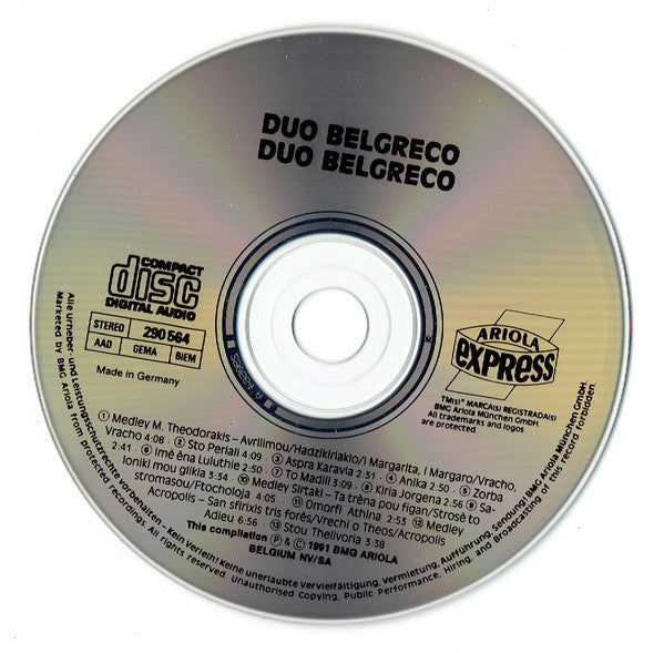 Duo Belgreco - Duo Belgreco (CD) 70660 Compact Disc Goede Staat