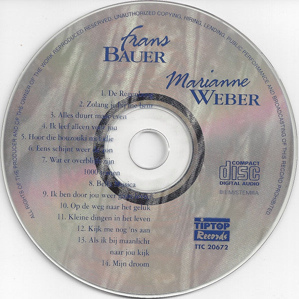 Frans Bauer & Marianne Weber - Frans Bauer & Marianne Weber (CD) 71051 Compact Disc Goede Staat