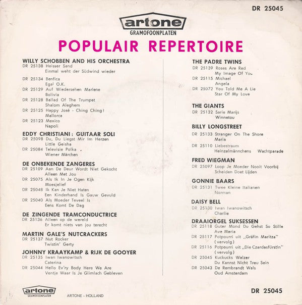 Draaiorgel "De Duif" / Draaiorgel "De Zeventiger" - Du Kannst Nicht Treu Sein 23774 Vinyl Singles Vinyl Goed / Hoes Goed