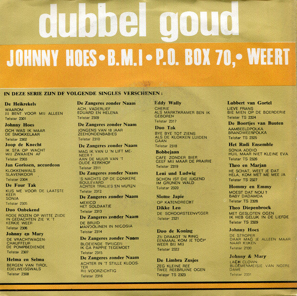 Zangeres Zonder Naam - Moeder Hoe Kan Ik Je Danken 41750 Vinyl Singles Vinyl Goed / Hoes Goed